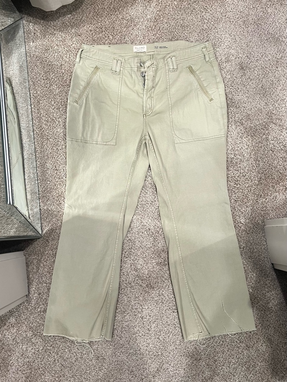 Pilcro light sage ankle flare